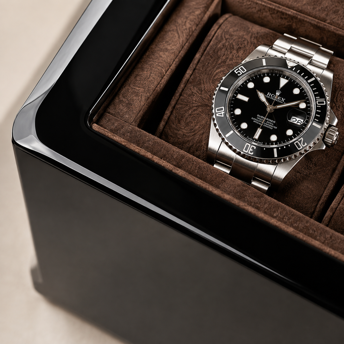 3-Slot Watch Box with Glass Display Window - packaging