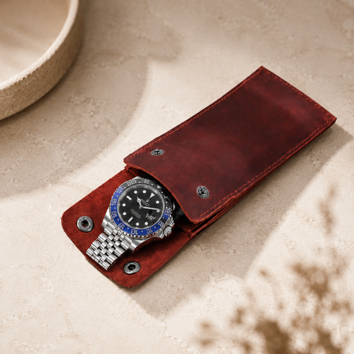 1-Watch Slim Travel Pouch with Snap Closure - main product view