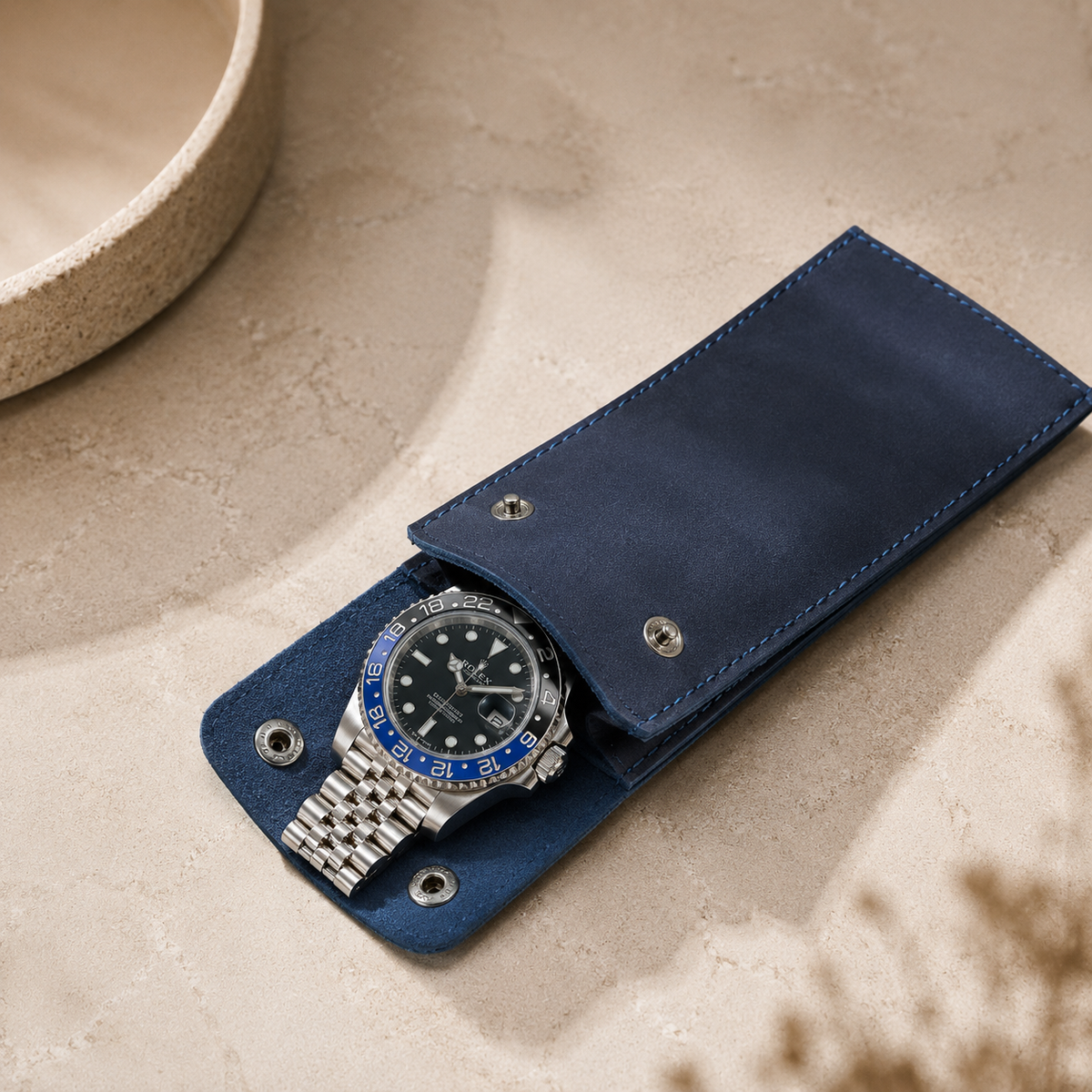 1-Watch Slim Travel Pouch with Snap Closure - packaging