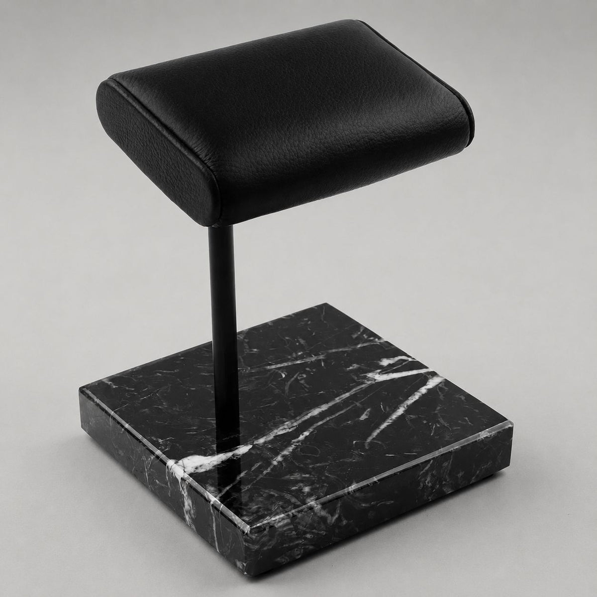 Natural Marble Watch Stand with Vegan Leather Cushion - detail view