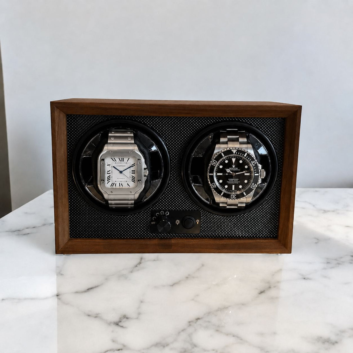 Dual Automatic Watch Winder - 5 Rotation Modes & LED - lifestyle view