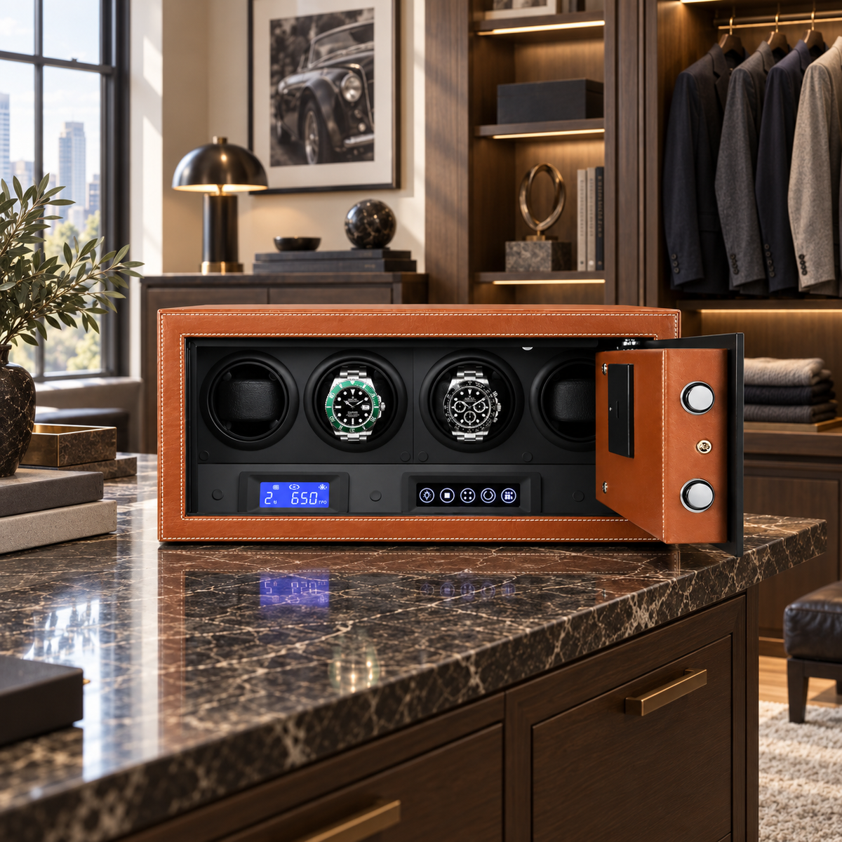 4-Watch Safe Winder - LCD Touchscreen & Secure Locking - main product view