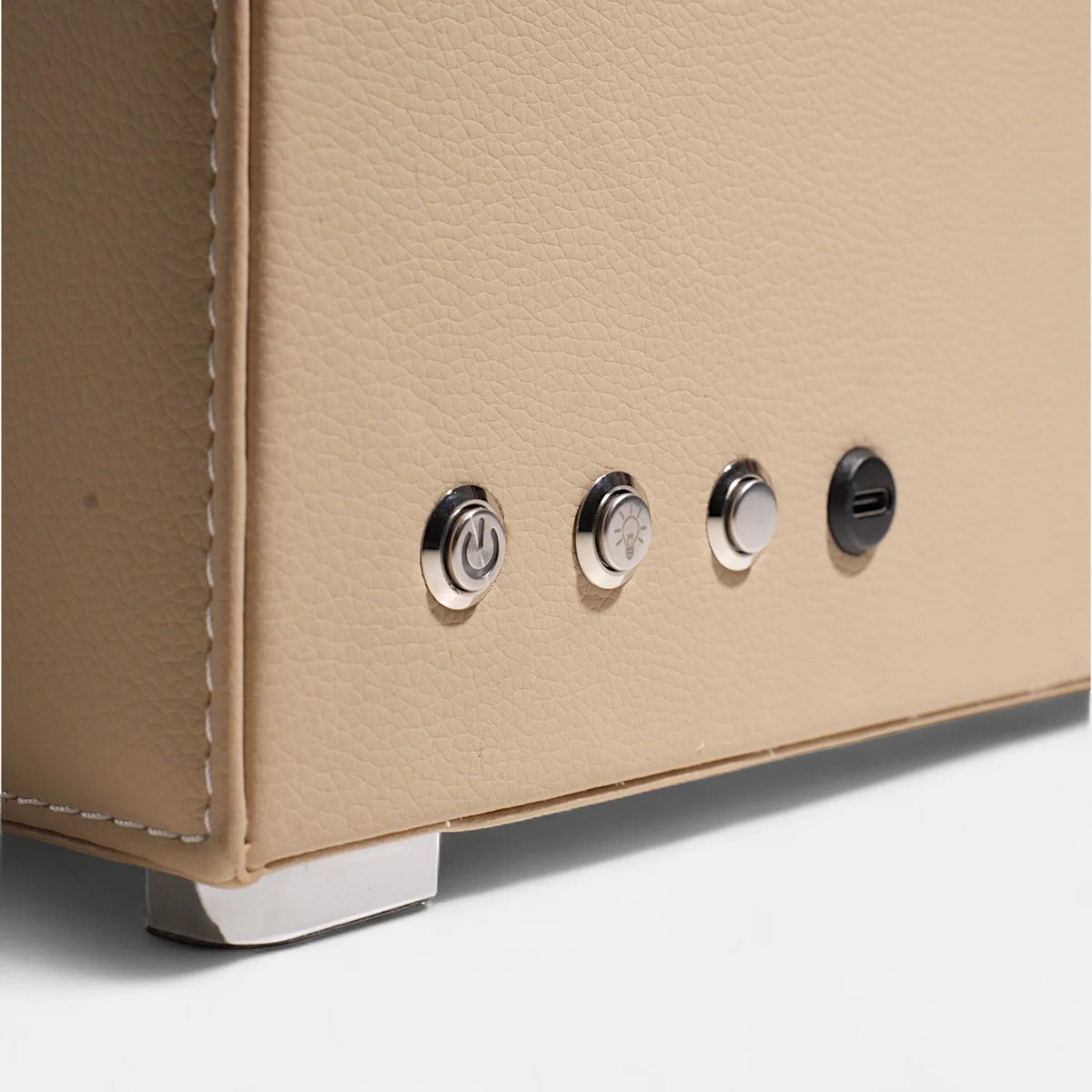 Dual Automatic Watch Winder - Vegan Leather & LED - detail view