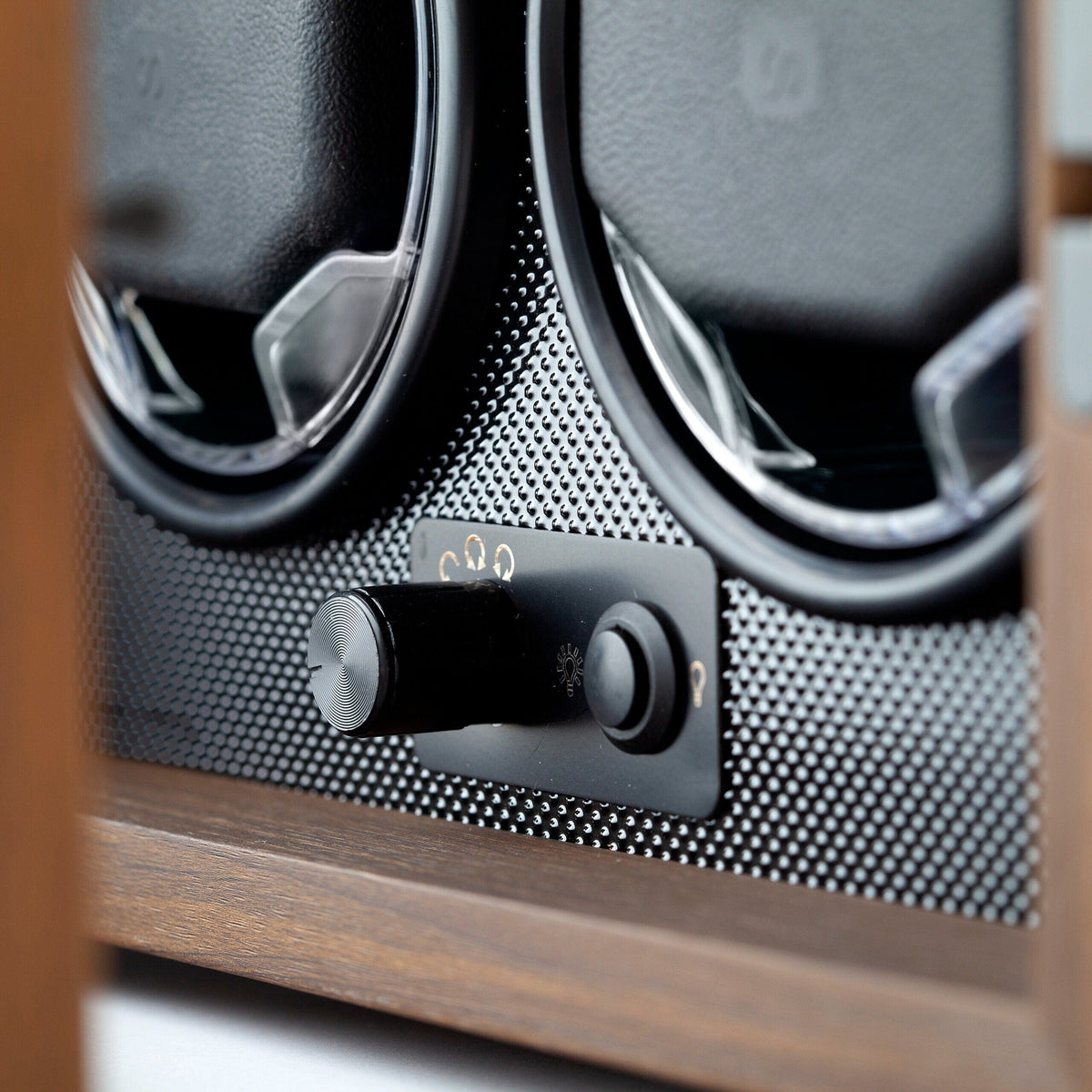 Dual Automatic Watch Winder - 5 Rotation Modes & LED - side view