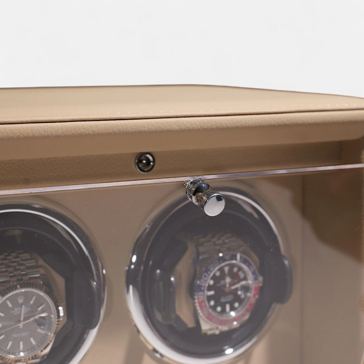 Dual Automatic Watch Winder - Vegan Leather & LED - lifestyle view