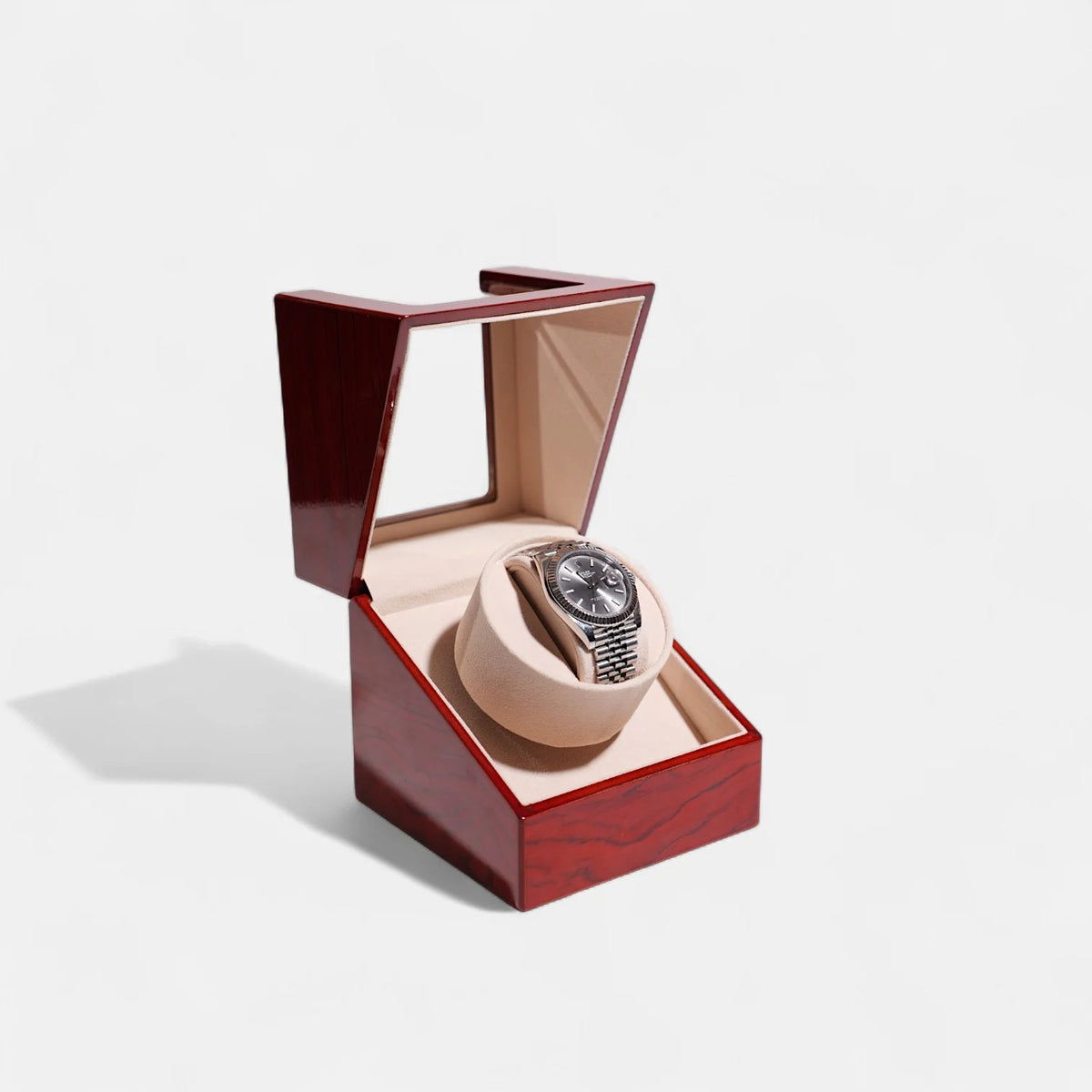 Single Automatic Watch Winder - Lacquered Wood - main product view