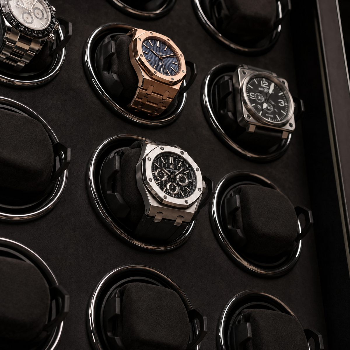 12-Watch Automatic Winder - LCD Touchscreen & Telescopic Cushions - product view