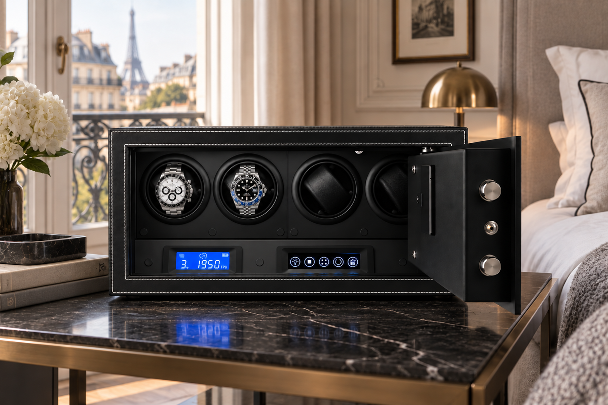 4-Watch Safe Winder - LCD Touchscreen & Secure Locking - product view