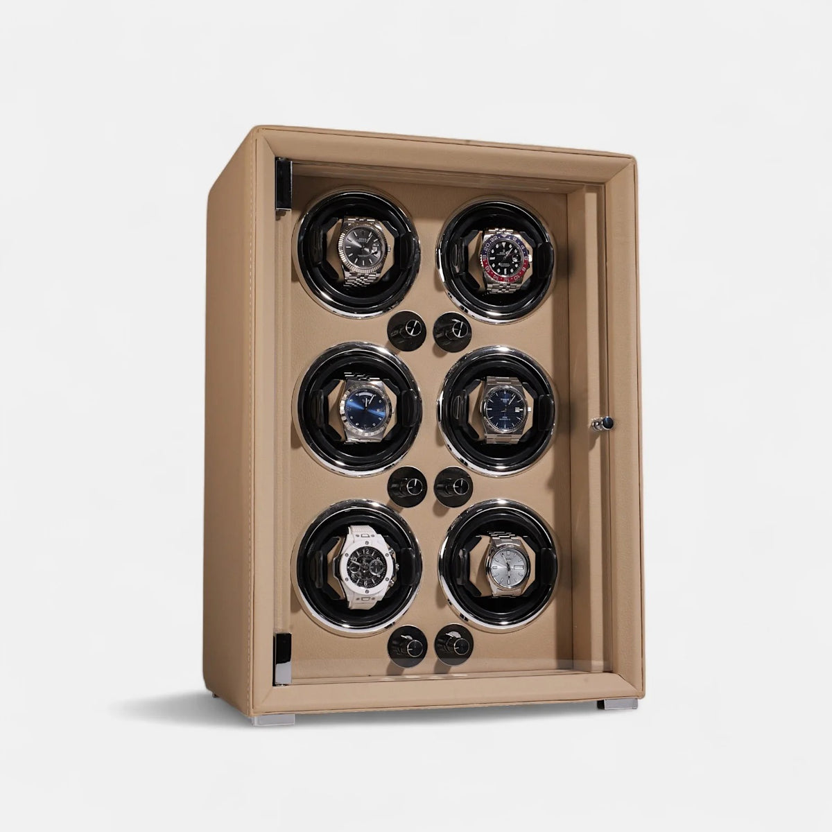 6-Watch Automatic Winder - Grained Vegan Leather - finish detail