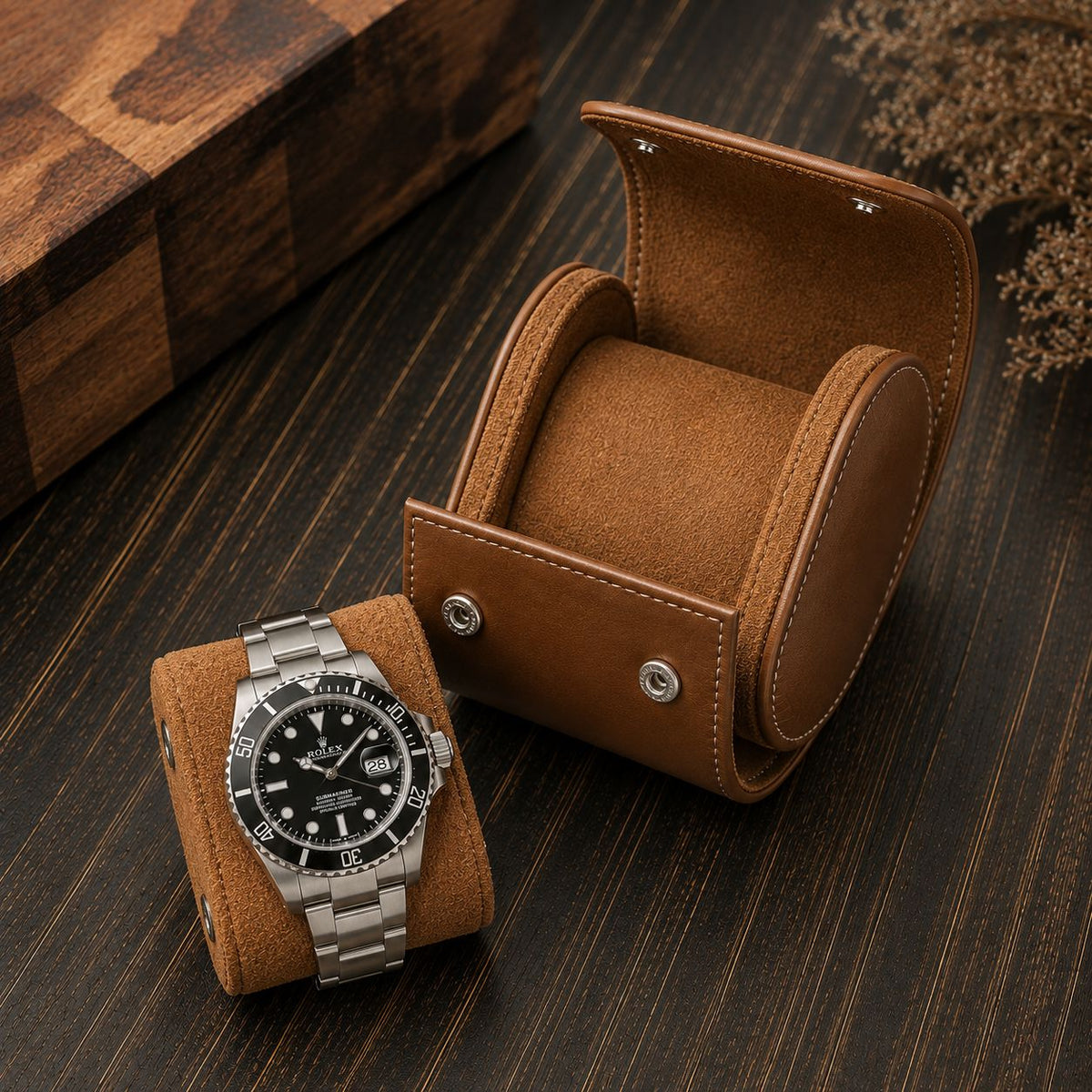 1-Watch Vegan Leather Travel Roll - color variant