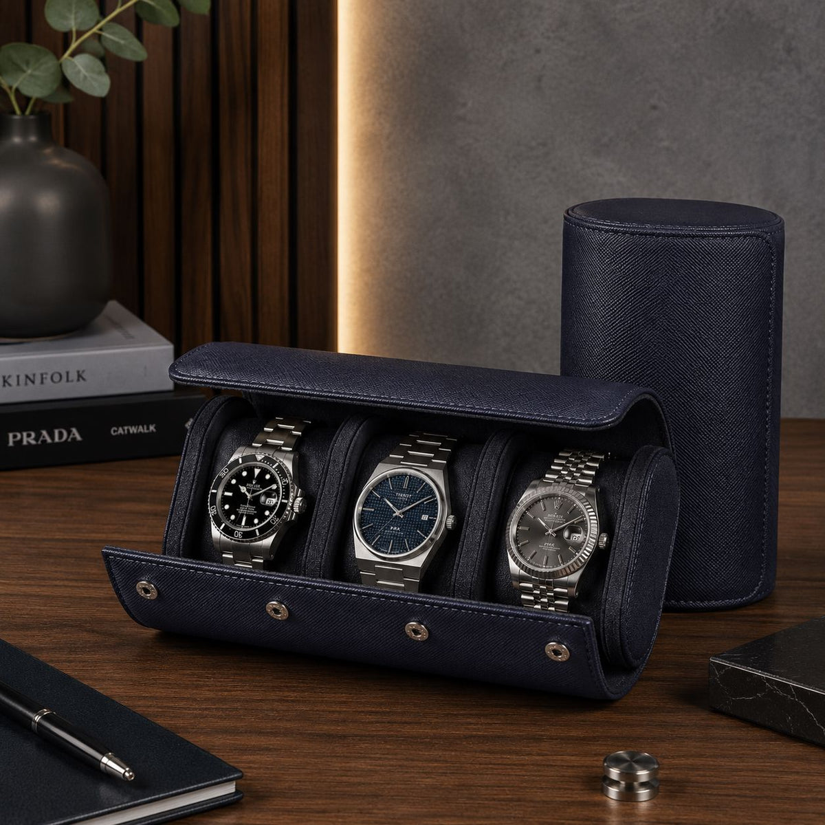 3-Watch Vegan Leather Travel Roll - color variant