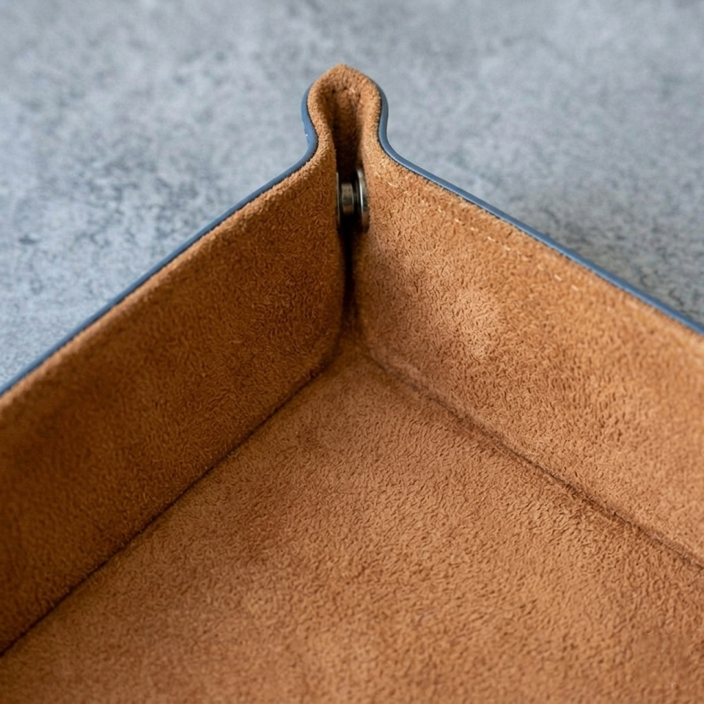 Vegan Leather Valet Tray with Watch Stand - dimensions and specifications