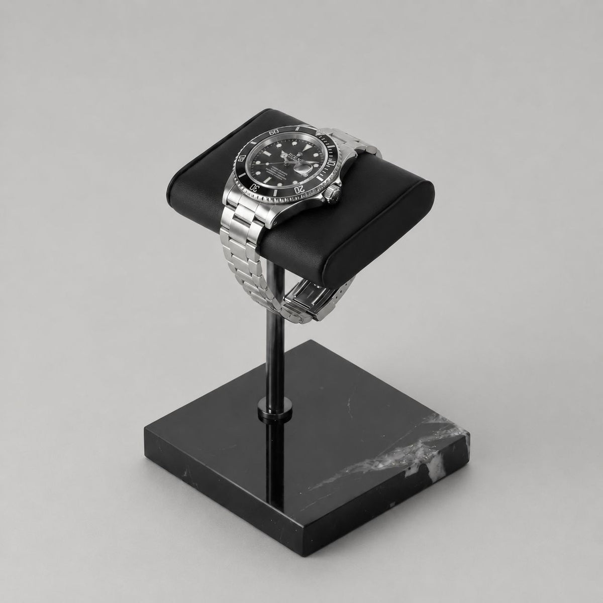 Natural Marble Watch Stand with Vegan Leather Cushion - lifestyle view
