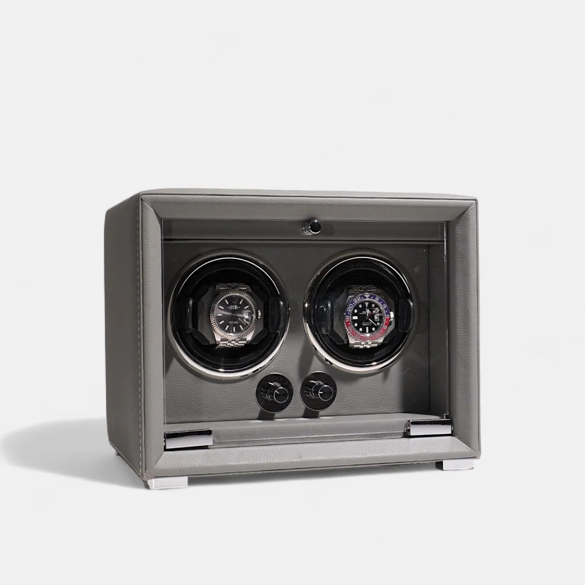 Dual Automatic Watch Winder - Vegan Leather & LED - lifestyle view