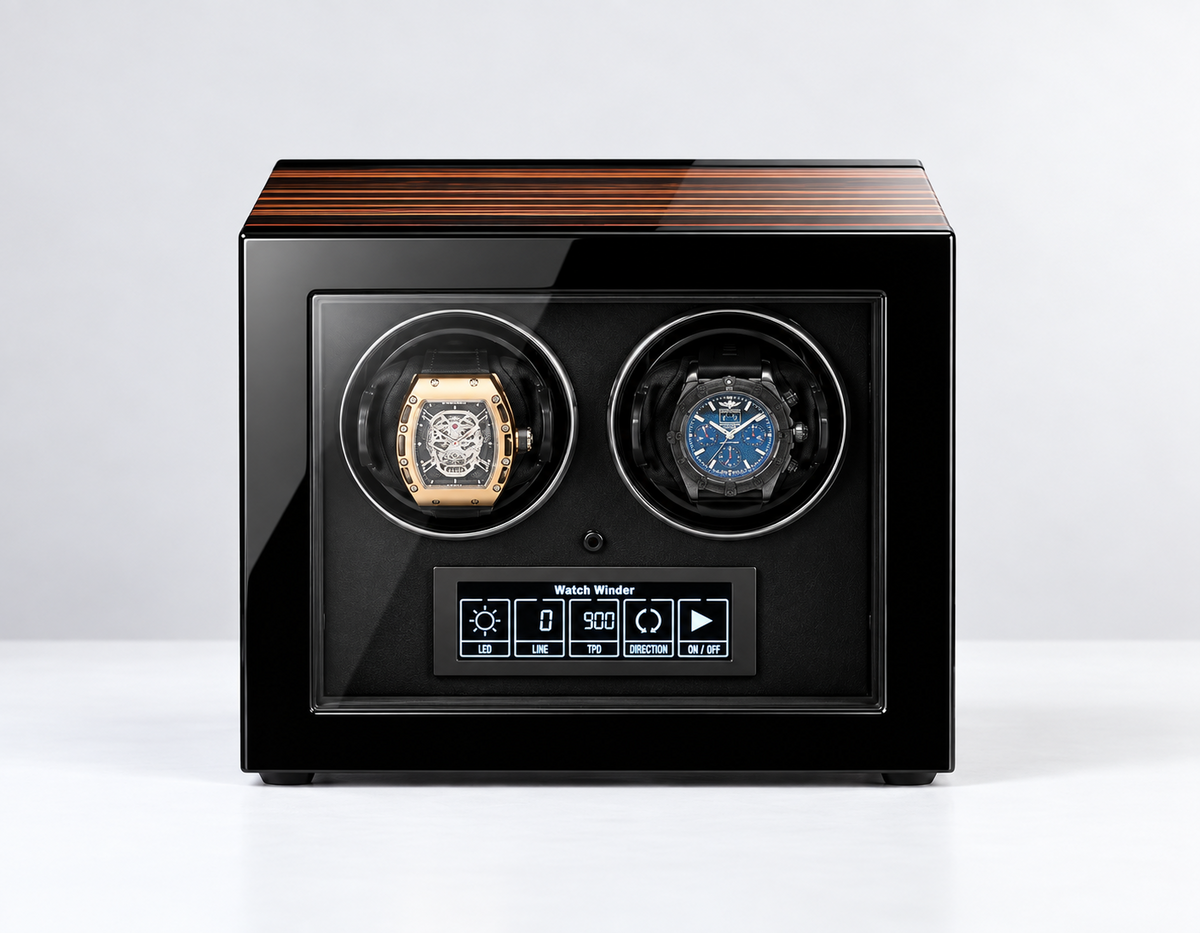 2-Watch Automatic Winder - LCD Touchscreen & Telescopic Cushions - touchscreen detail