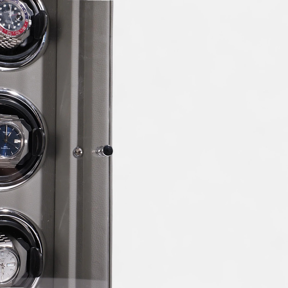 6-Watch Automatic Winder - Grained Vegan Leather - angled view